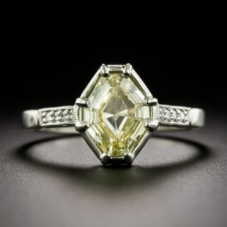 1.51 Carat Natural Fancy Yellow Octagonal Diamond Ring - GIA - 1
