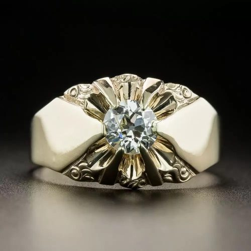 Victorian Solitaire with European-Cut Diamond.