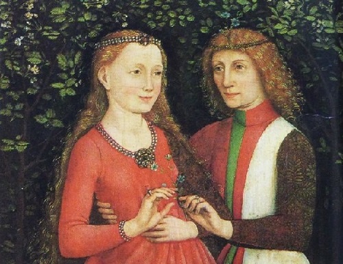 Painting of Mary of Burgundy and Archduke Maximilian of Austria.