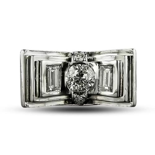 Art Deco Diamond Bow Ring.