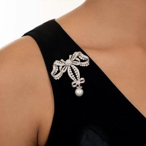 Edwardian-Style Diamond and Pearl Pendant/Brooch.