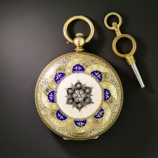 Antique Jules Perrenoud Key Wind Pocket Watch - 5