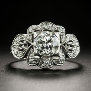 Art Deco 1.04 Carat Diamond Engagement Ring - GIA K VS2  - 1