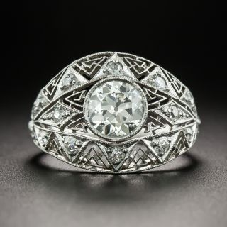 Art Deco 1.24 Carat Diamond Engagement Ring - GIA K SI1 - 2
