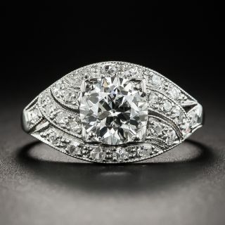 Art Deco 1.31 Carat Diamond Platinum Engagement Ring - GIA  I VVS2 - 1