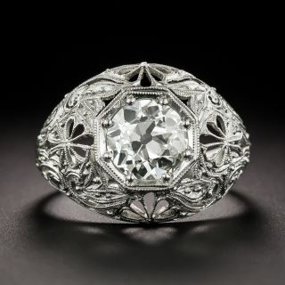 Art Deco 1.60 Carat Diamond Engagement Ring - GIA K VS1 - 4