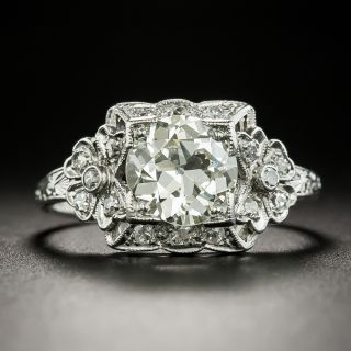 Art Deco 1.64 Carat Diamond Ring with Bow Accents -  GIA N VVS2 - 3