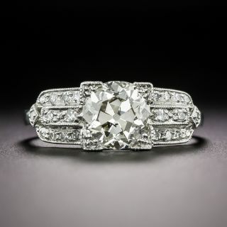 Art Deco 1.78 Carat European-Cut Diamond Engagement Ring - GIA Q-R I1 - 3