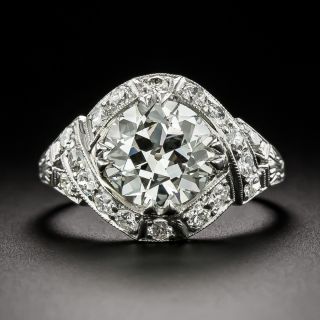 Art Deco 2.05 Carat Diamond Engagement Ring - GIA L VS1 - 3