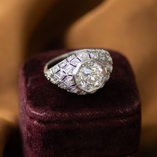 Art Deco 2.28 Carat Diamond Engagement Ring - GIA J VS2