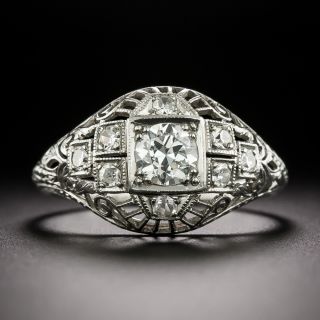 Art Deco .42 Carat Diamond Engagement Ring - 1