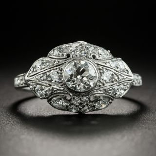 Art Deco .48 Carat Diamond Engagement Ring - 1