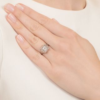 Art Deco .60 Carat Solitaire Diamond Engagement Ring 