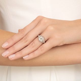 Art Deco .85 Carat European-Cut Diamond Engagement Ring