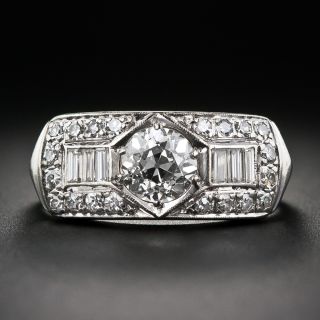 Art Deco .87 Carat Diamond Engagement Ring - GIA  J VS2 - 1