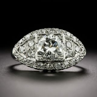 Art Deco .89 Carat Diamond Engagement Ring - 3