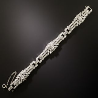 Art Deco Diamond Platinum Bracelet, GIA - 3