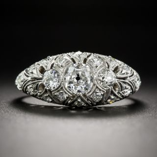 Art Deco Diamond Three Stone Ring - 5