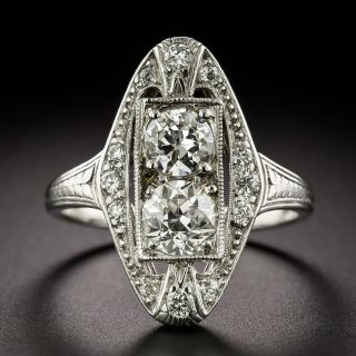 Art Deco Double-Diamond Dinner Ring - 2