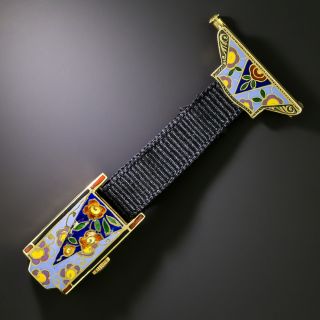 Art Deco Enamel Lapel Watch - 1