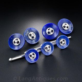 Art Deco Lapis Button Tuxedo Set  - 2