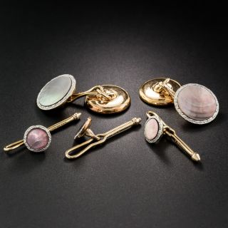 Art Deco Mother-of-Pearl Stud Set by Krementz