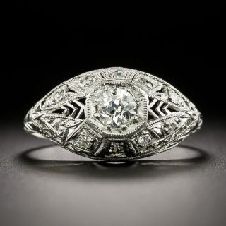 Art Deco Petite Filigree Diamond Ring - 2