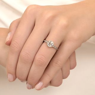Art Deco-Style 1.09 Carat Diamond Engagement Ring - GIA H SI1