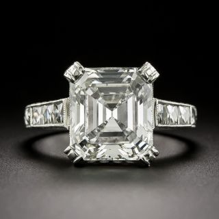 Art Deco-Style 4.90 Carat Emerald-Cut Diamond Engagement Ring - GIA I SI2 - 2