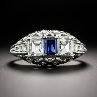 Art Deco-Style Sapphire and Diamond Ring - 2