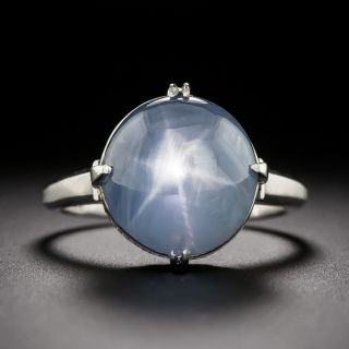 Art Deco-Style Star Sapphire Solitaire Ring - 2