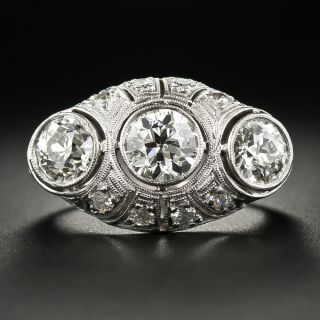 Art Deco Three-Stone Diamond Ring - 7