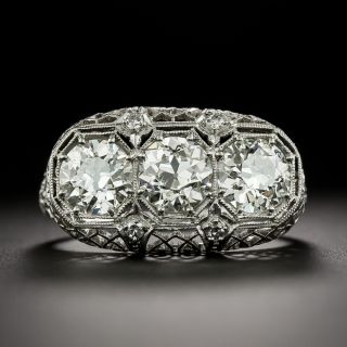 Art Deco Three-Stone Diamond Ring - GIA - 3