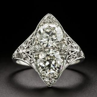 Art Deco Toi et Moi Diamond Dinner Ring - GIA  - 2