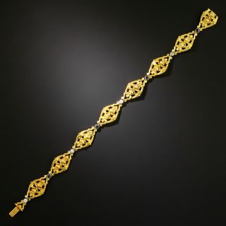 Art Nouveau 18K Diamond and Sapphire* Bracelet - 2