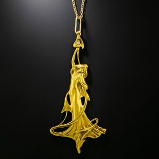 Art Nouveau 18K Femme Necklace - 3