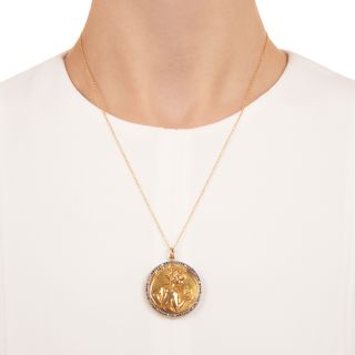 Art Nouveau Diamond 18K Pendant/Locket