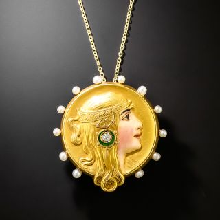 Art Nouveau Egyptian Revival Pendant/Brooch - 2