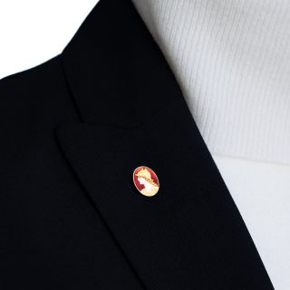 Art Nouveau Enamel Brunhilde Stickpin