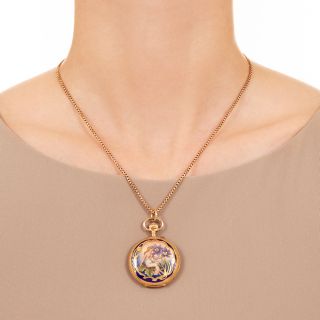 Art Nouveau Enamel Pendant/Watch