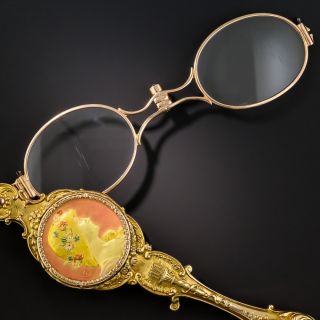 Art Nouveau Enameled Lorgnette