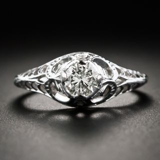 Art Nouveau Inspired .35 Carat Diamond Engagement Ring, Size 4 1/2 - 5