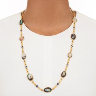 Art Nouveau Opal And Sapphire Necklace