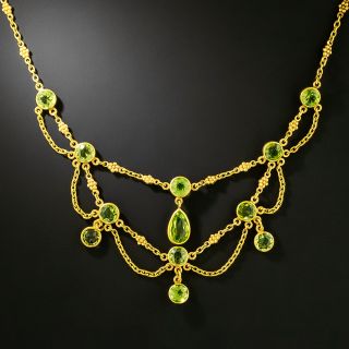 Art Nouveau Peridot Swag Necklace - 2