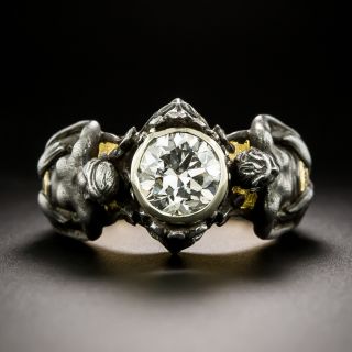 Art Nouveau-Style Merfolk Diamond Ring, Size 6 1/4 - 3