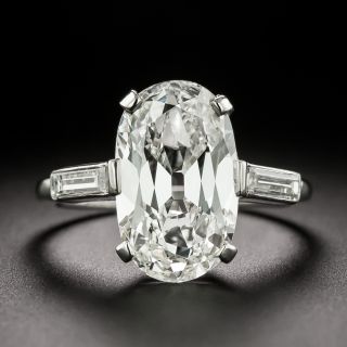 Boucheron French Art Deco 3.84 Carat Oval Diamond Ring  - 3