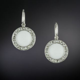 Cartier Edwardian 'Linen' Enamel and Diamond Earrings - 2