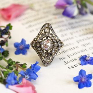 Dutch Georgian-Style Rose-Cut Diamond Dinner Ring