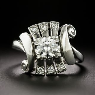 Early-Retro .55 Carat Diamond Scroll Ring - 2