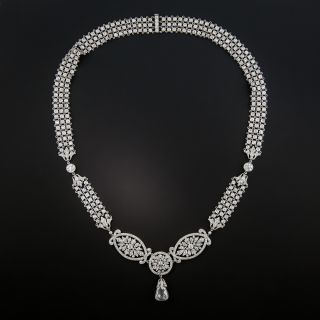 Edwardian 5.06 Carat Briolette Diamond Necklace - GIA E SI2 - 2